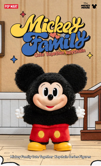 POPMART Mickey Family Cute Together Keychain Series Figures