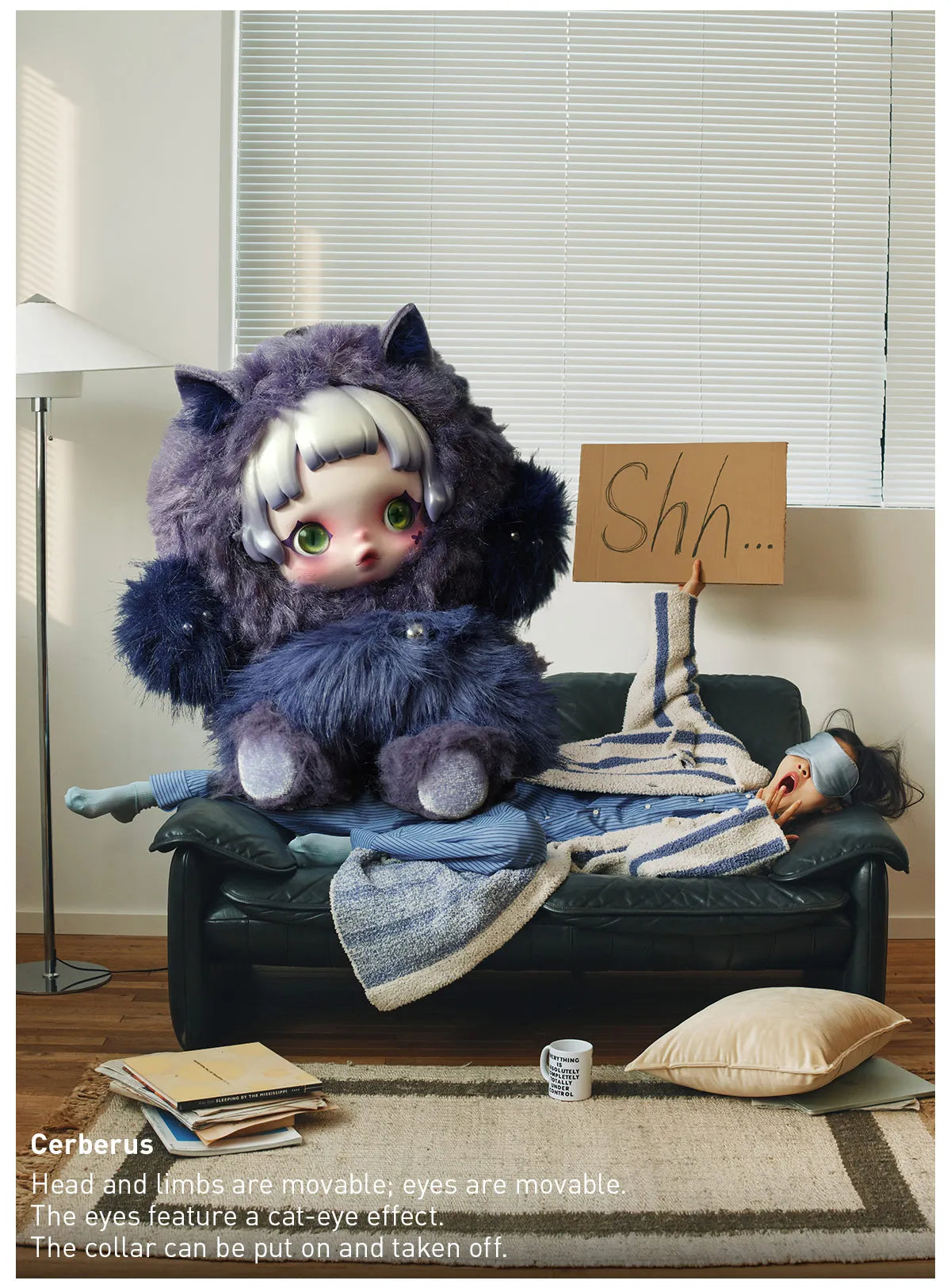 Pop Mart SKULLPANDA You Found Me! Series plush doll pendant blind box — Cerberus (deep navy) — Kuwait — بوب مارت