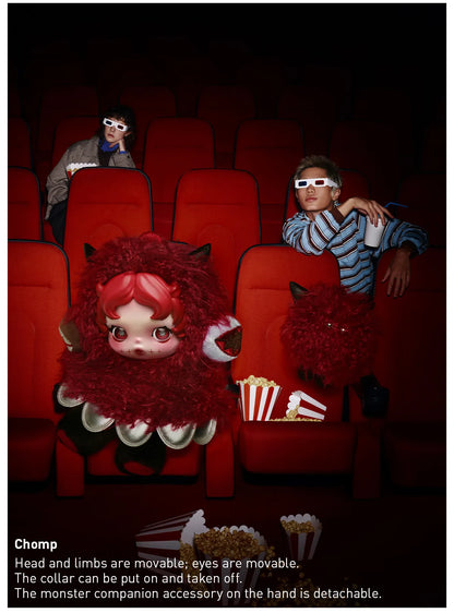 Pop Mart SKULLPANDA You Found Me! Series plush doll pendant blind box — Chomp (burgundy red) — Kuwait — بوب مارت