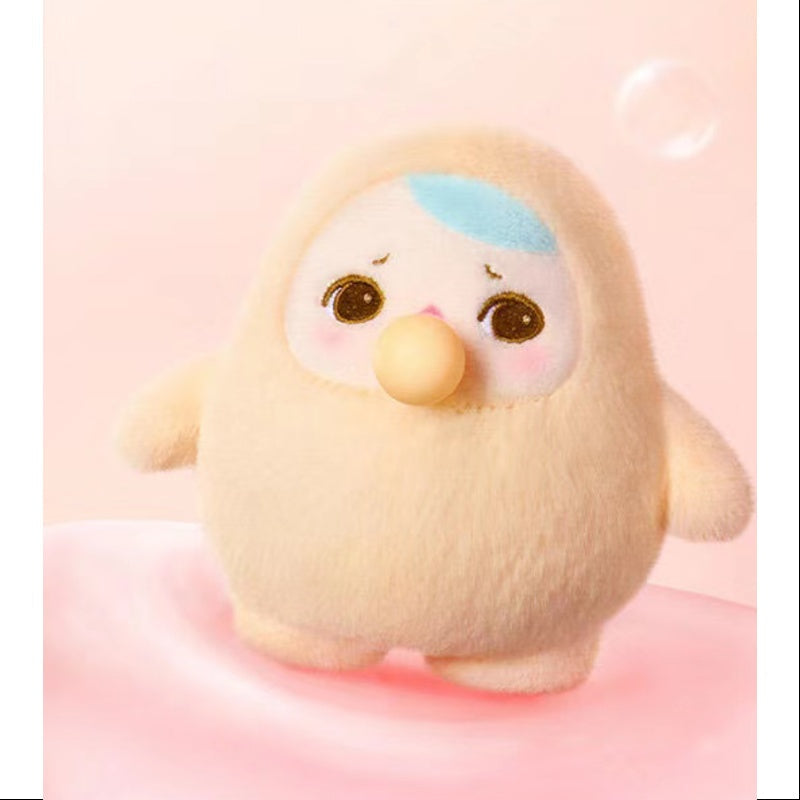 POPMART PUCKY BEANIE BUBBLE UP SERIES Plush Pendant blind box key chain — angry bubble (beige/yellow) — Kuwait — بكي بلب اب - بوب مارت