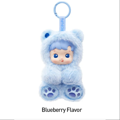 Pop Mart HACIPUPU Gummy Bear scented plush pendant blind box keychain — Blueberry Flavor (light blue) — Kuwait — بوب مارت