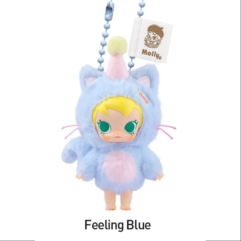 blue POPMART Baby Molly Pocket Friends Series-Vinyl Plush Pendant Blind Box 