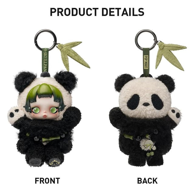  POPMART SKULLPANDA Lazy Panda Plush Doll Pendant Kuwait with a character head on front, back view shown.
