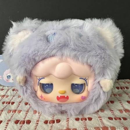 Plush toy with a gray furry hood , Yooki V1 Cute Series Plush Dolls, Blind Box