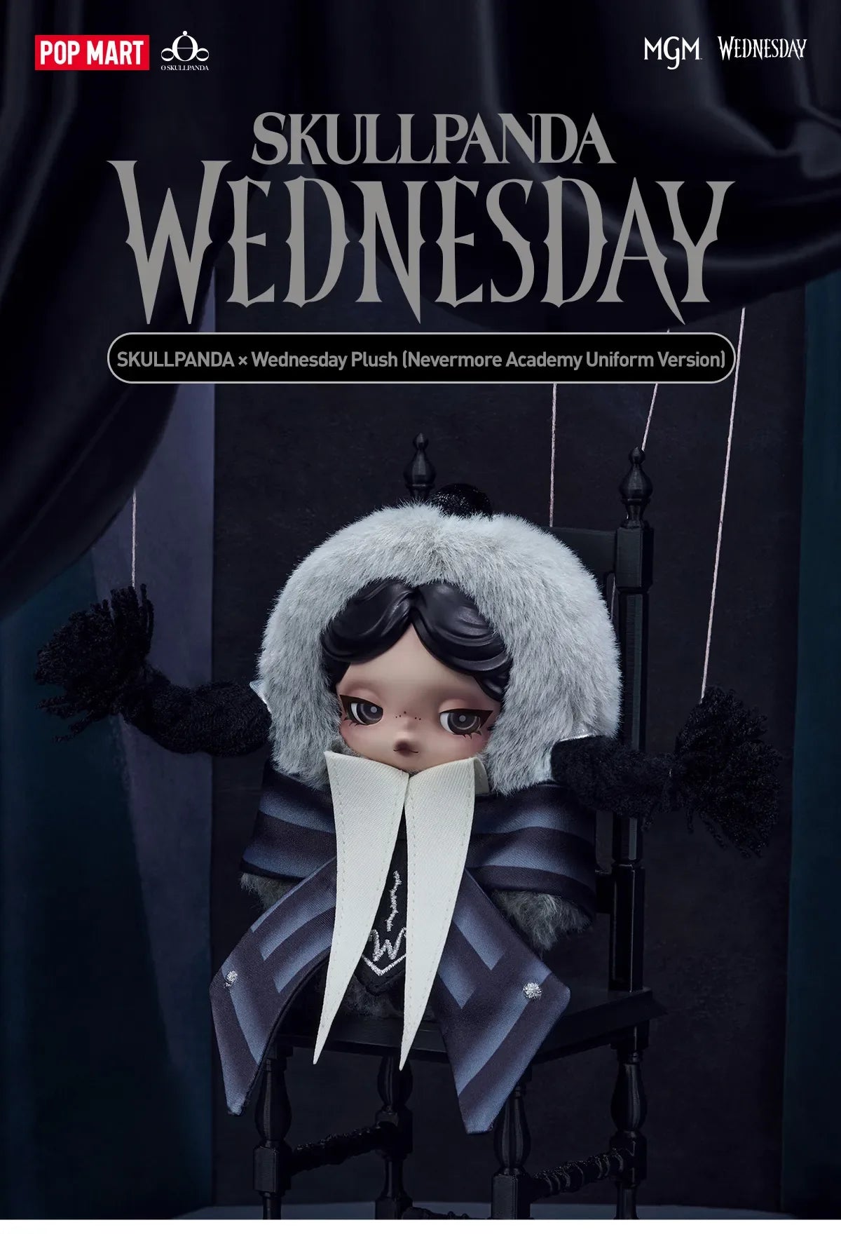 SKULLPANDA × Wednesday Addams Plush - doki doki blind box kuwait