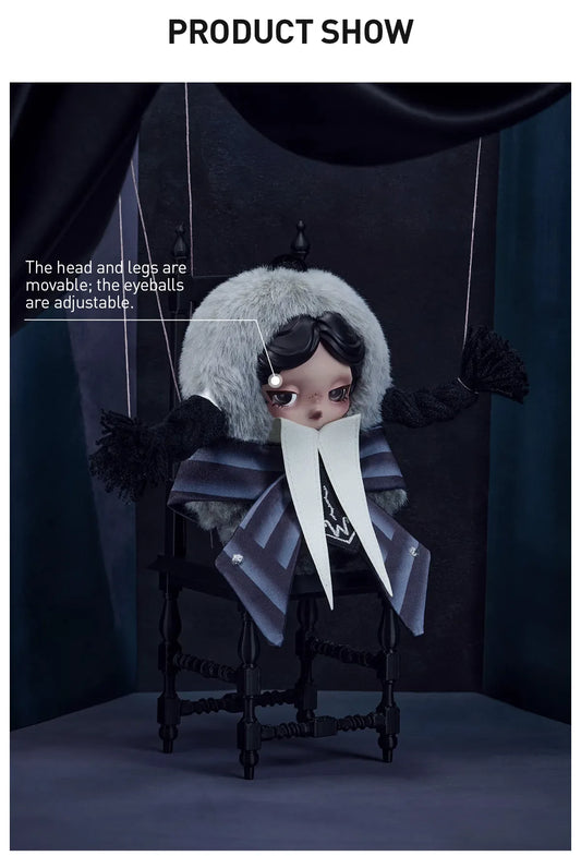 SKULLPANDA × Wednesday Addams Plush - doki doki blind box kuwait