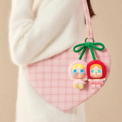 POPMART Crybaby Crying For Love Series-Vinyl Plush “love you cherry much” on bag charm