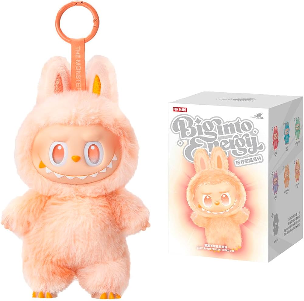 Labubu Big Into Energy plush keychain blind box –  happiness Peach (Pink/Peach) with retail box – Kuwait لابوبو