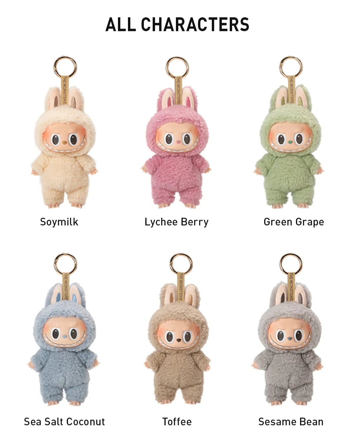 Pop Mart Labubu the monsters Exciting Macaron V1 blind box — full lineup (Soymilk, Lychee Berry, Green Grape, Sea Salt Coconut, Sesame Bean, Toffee, Chestnut Cocoa Secret) — Kuwait — ماكرون لابوبو الاصدار الاول